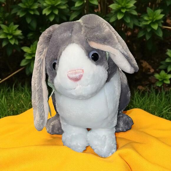 Wild Republic 13" Bunny Rabbit Plush Lop Ear Stuffed Animal Gray Nursery Gift - Picture 13 of 13